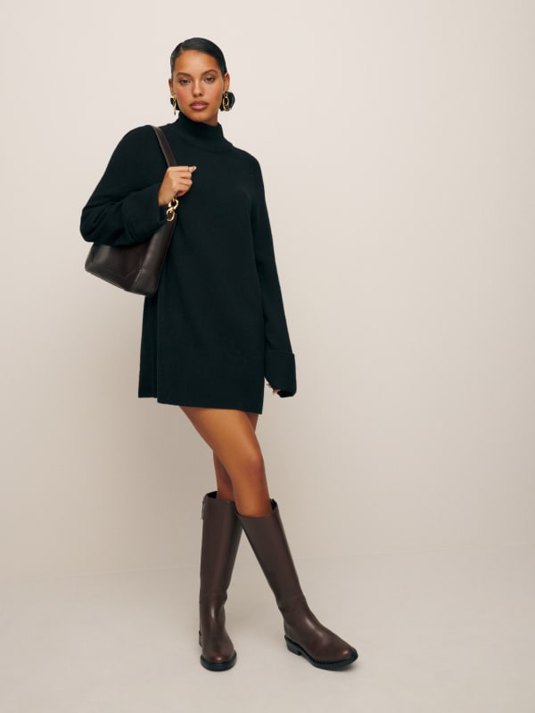 Tate Regenerative Wool Sweater Dress - Black